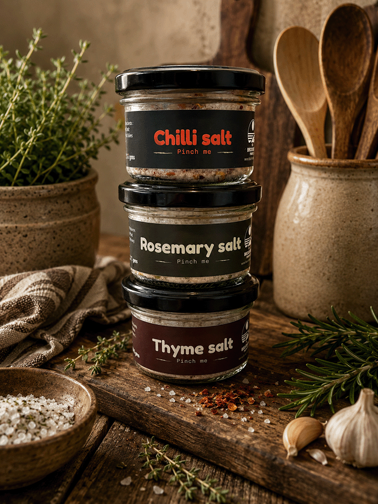 Rosemary, thyme and chilli salts in The Kitchen Discovery Set