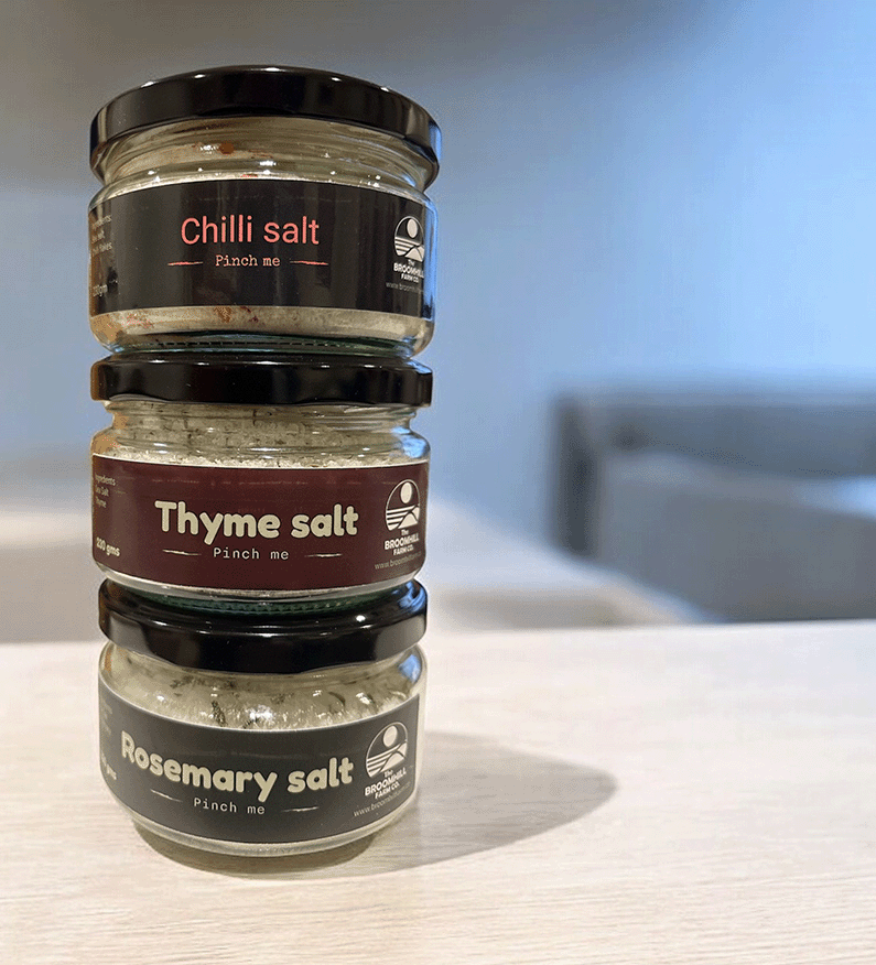 Herb salts made at Broomhill Farm in North Devon