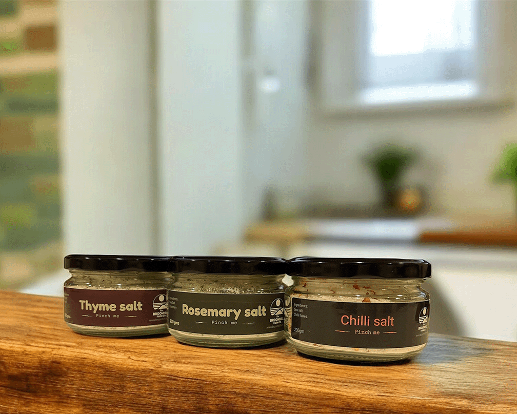 The Confident Cook Collection of three Broomhill Farm herb salts