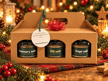 The Christmas Kitchen Gift Set - 3x100gm sea salts + digital "Confident Cook" guide (Rosemary, Sage & Dill)