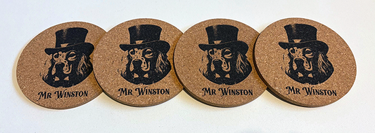 Mr Winston cork coasters, a fine choice indeed!