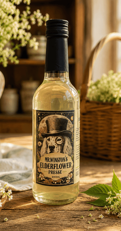 Mr Winston's sparkling Elderflower Pressé
