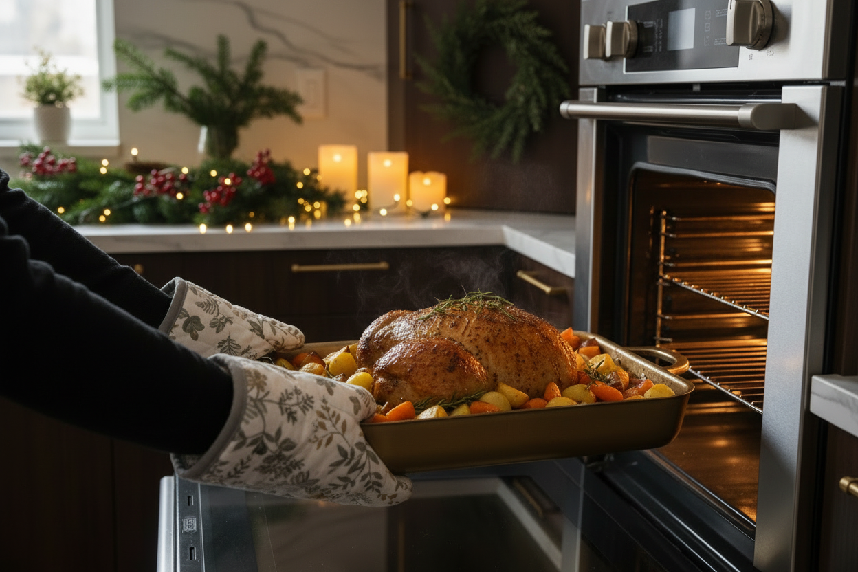 make the scene more cosy, darker and more christams