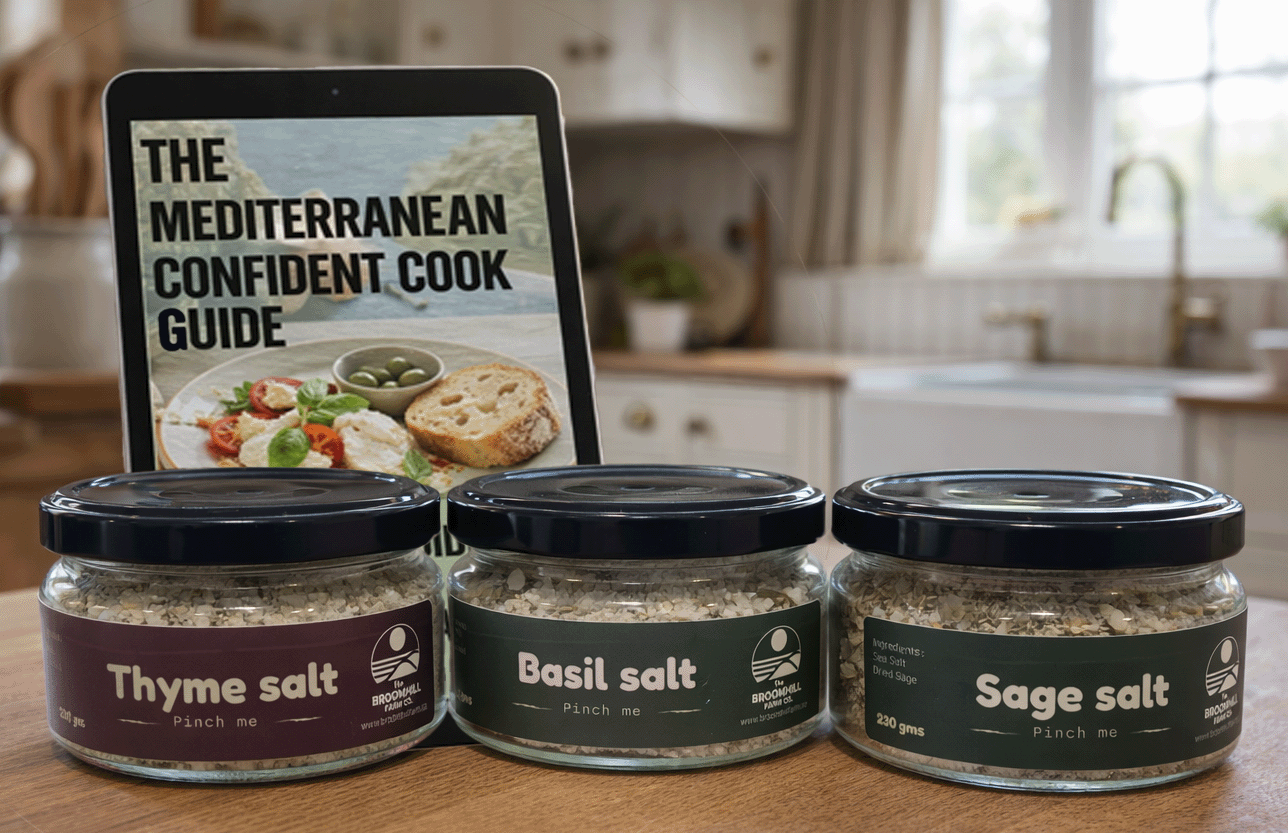 The Mediterranean Collection  - 3 sea salts + downloadable Mediterranean cooking guide (Sage, Basil & Thyme)