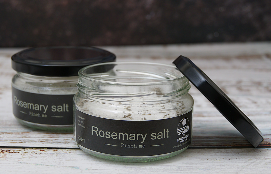 Pinch Me Rosemary Salt made at Broomhill Farm